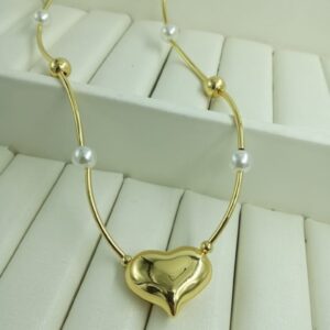 Collier Cœur Perlé